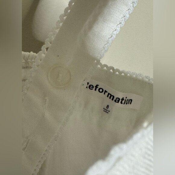 Reformation Elana Linen Dress in White - Picture 5 of 7